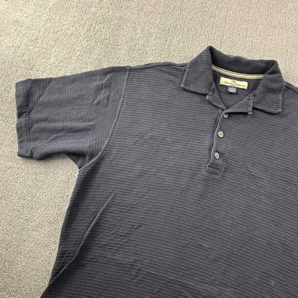 Tommy Bahama Polo Shirt Adult Large Black Short Sleeve Silk Blend Casual Men's - Picture 2 of 14